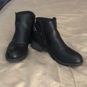 Guess black “motorcycle” booties, size 8.5
